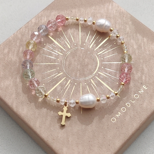 OMODLONE bransoletka z 10 różańca Dzieci TOPAZ 1
